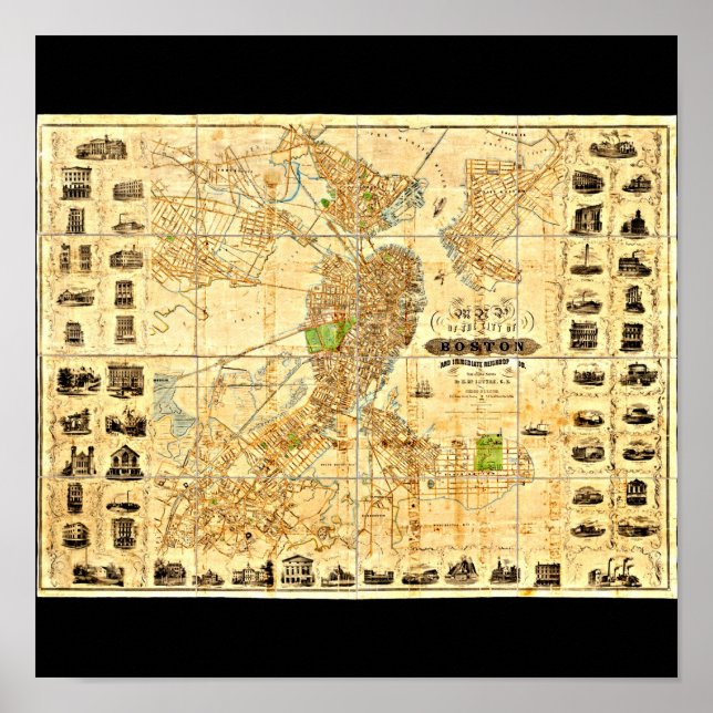 Affiche Poster-Vintage Boston Maps-20 (Devant)