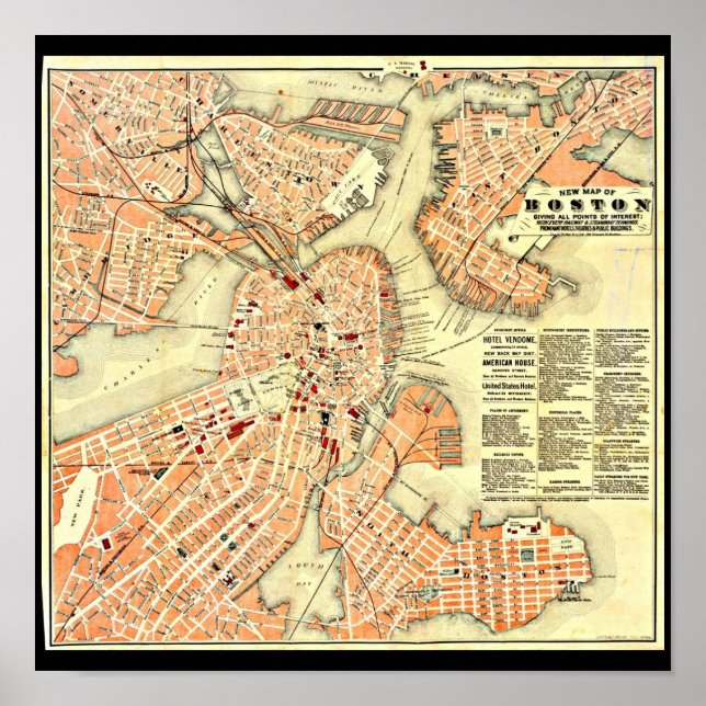 Affiche Poster-Vintage Boston Maps-22 (Devant)