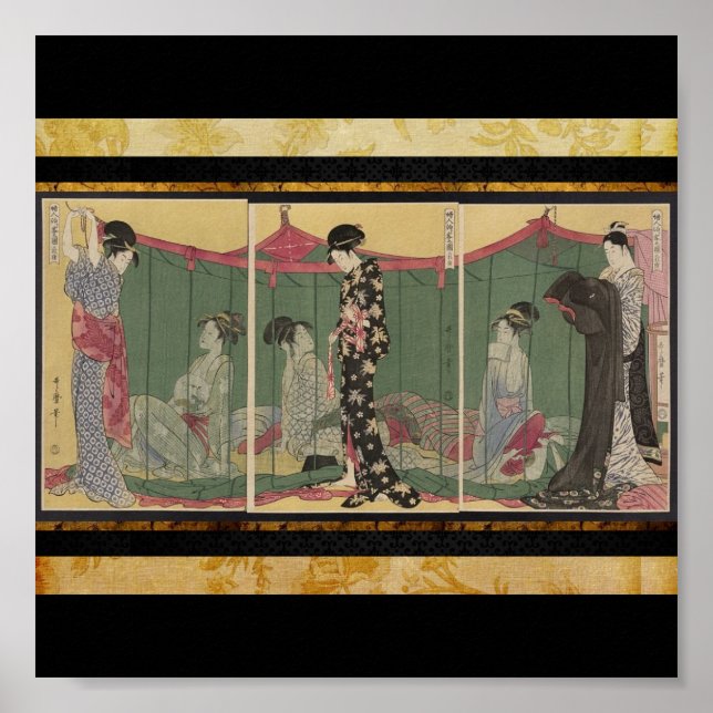Affiche Poster-Vintage japonais Art-Utamaro Kitagawa (Devant)