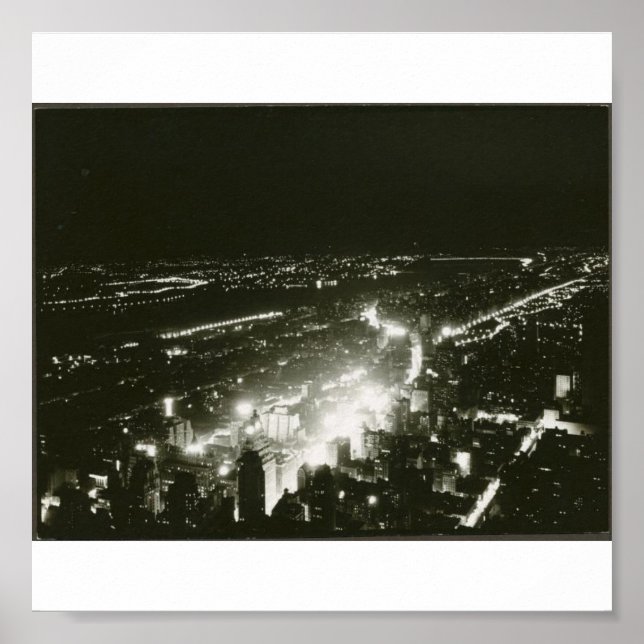 Affiche Poster-Vintage-New York la nuit (Devant)