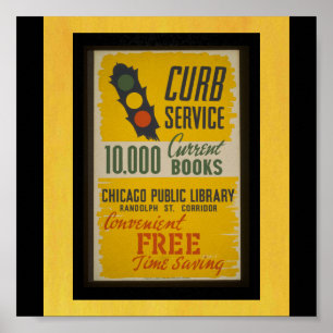 Affiche Poster- WPA Chicago-Bibliothèque publique-WPA