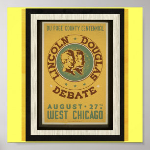 Affiche Poster-WPA Chicago-Lincoln Douglas Débat