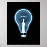 Poster- X RAY LIGHT BULB BLACK BLEU