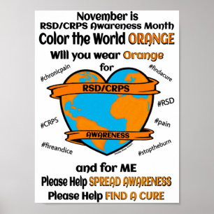 AFFICHE POSTES...RSD/CRPS - COULEUR DU MONDE ORANGE