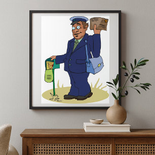 Affiche Postie Livrant l'affiche