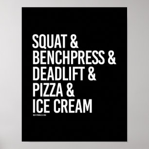 Affiche Posture accroupie et Benchpress et Deadlift et
