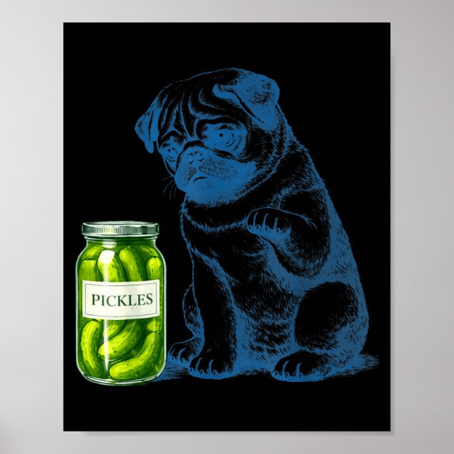 Affiche Pot à ckle de chien Carlin vintage (Devant)