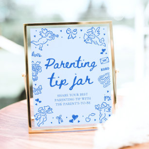 Affiche Pot à conseils de garde d'enfants pour Baby Shower