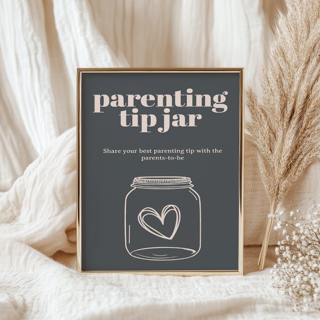 Affiche Pot à pourboire pour conseils de parentalité Boho  (Créateur téléchargé)