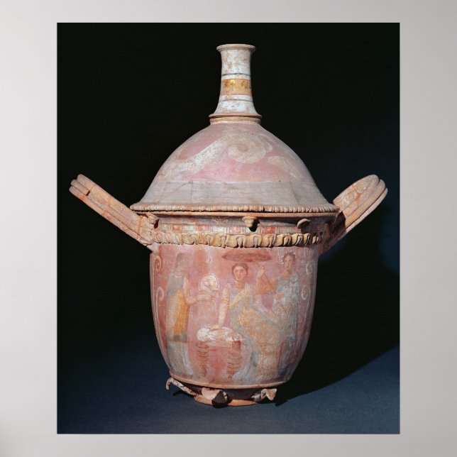 Affiche Pot avec une scène de femmes se baignant (Devant)