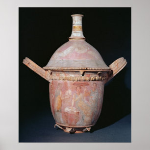 Affiche Pot avec une scène des femmes se baignant