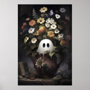 Affiche Pot de fleurs fantôme rustique imprimable portrait
