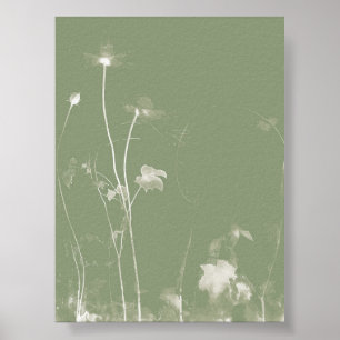 Affiche Pot de fleurs vert Fleur sauvage Cyanotype 2