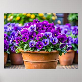 Affiche Pot de fleurs violet charmant