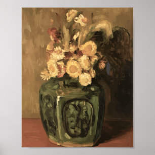 Affiche Pot de gingembre de Van Gogh avec chrysanthèmes 
