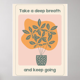 Affiche Pot de Plante esthétique bio orange beige