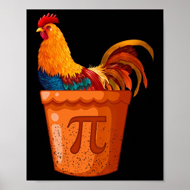 Affiche Pot de poulet Pi - Enseignant en mathématiques - H (Devant)