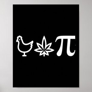 Affiche Pot de poulet Pie Pi Jour Mauvais Chiffre de mathé