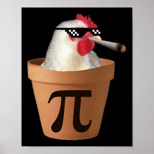 Affiche Pot de poulet tarte amusant Math Pi Jour