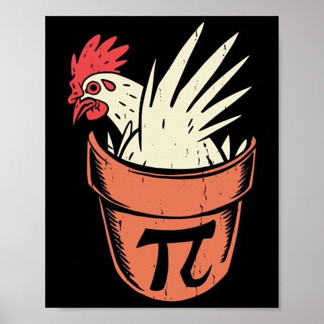 Affiche Pot De Poulets Pi Funny Math Enseignant Pun Pi Day (Devant)