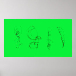Affiche Pot-pourri d'art Dessin minimaliste vert