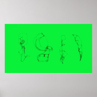 Affiche Pot-pourri d'art Dessin minimaliste vert
