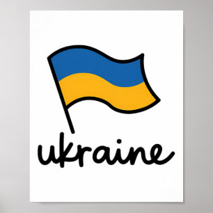 Affiche Poteau de drapeau à signature ukrainienne - Ukrain