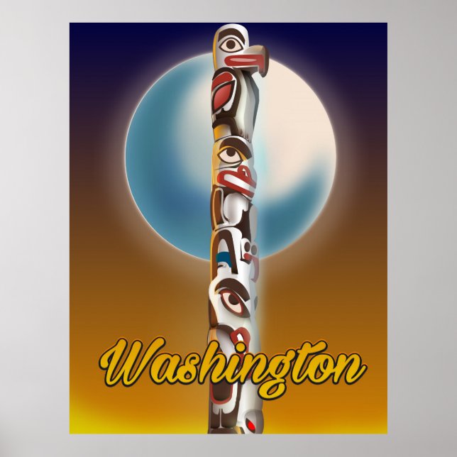 Affiche Poteau Totemique de Washington (Devant)