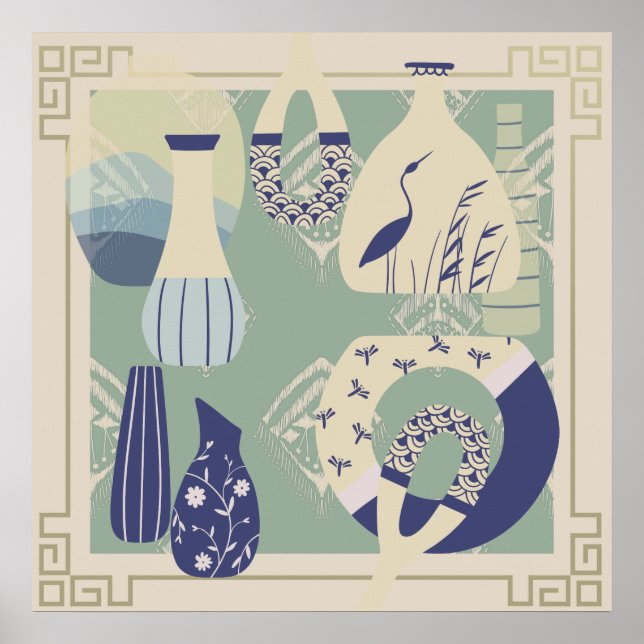 Affiche Poterie contemporaine, Pélican, Insectes (Devant)