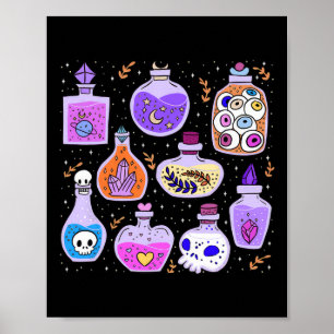 Affiche Potions magiques Bouteilles Halloween démangeaison