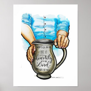 Affiche Pots d'argile - Potter's Hands - Aquarelle
