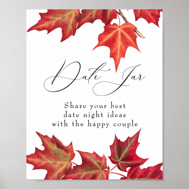 Affiche Pots de rendez-vous aux feuilles d'automne Mariage (Devant)