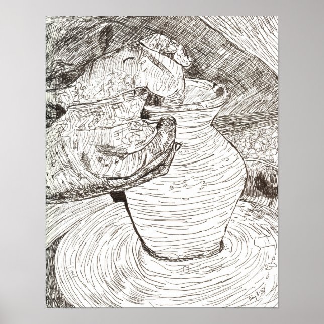 Affiche Potter's Hands and Pot (Devant)