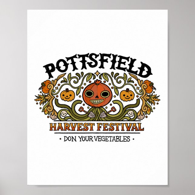 Affiche Pottsfield Harvest Festival Citrouille Automne Aut (Devant)