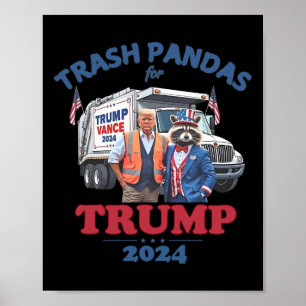 Affiche Poubelles de Trump Pandas Ordures Pour Trump 2024 