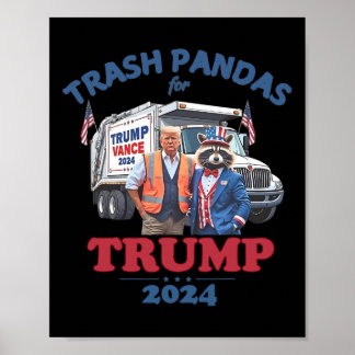 Affiche Poubelles de Trump Pandas Ordures Pour Trump 2025