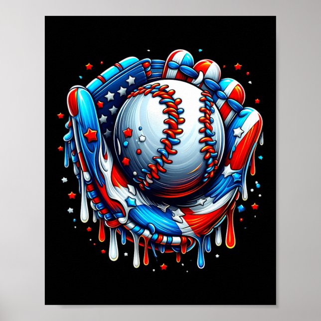 Affiche Poudre de glace Baseball Drip Gant de baseball 4 (Devant)