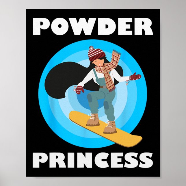Affiche Poudre de snowboard Princess Funny Snowboard Girls (Devant)