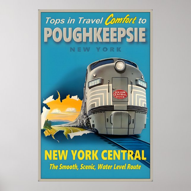 Affiche Poughkeepsie New York Central Railroad Tops dans (Devant)