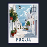 Affiche Pouilles, Italie : Un rétro<br><div class="desc">Découvrez la région enchanteresse des Pouilles,  en Italie,  avec cette affiche de style vintage. Découvrez l'essence de ses maisons trulli pittoresques,  de ses plages cristallines et de sa délicieuse cuisine locale dans cette collection nostalgique.</div>