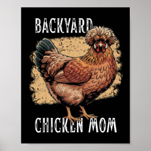 Affiche Poulailler Mère poule polonaise Design vintage fer