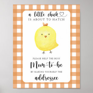 Affiche Poule jaune - Aider la future maman occupée