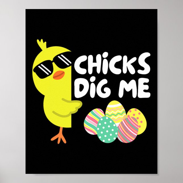 Affiche Poules Drôles Me Creusent Pâques Joyeuses Pâques E (Devant)