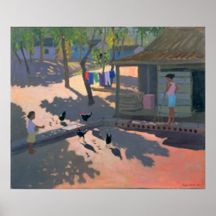 Affiche Poules et poulets Cuba 1997