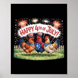 Affiche Poulet 4 juillet Ferme Jour de l'Indépendance État