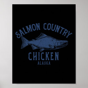 Affiche Poulet Alaska Saumon Pays Nature Côtière Desig