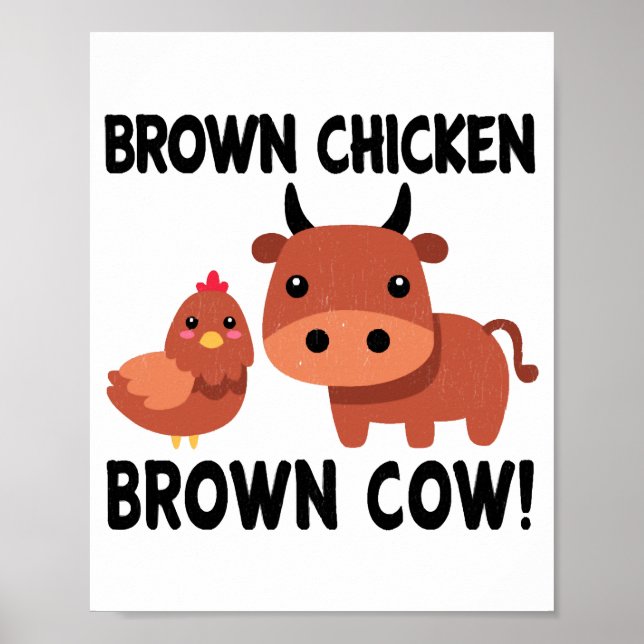 Affiche Poulet brun vache brune (Devant)