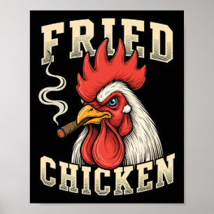 Affiche Poulet, Coq Frit au Cigare, Re Audacieux