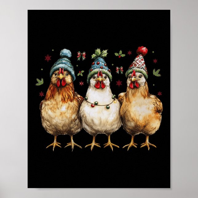 Affiche Poulet de la ferme Noël Coquette Poulet de la ferm (Devant)