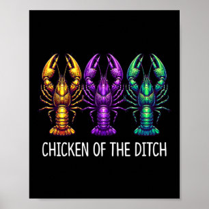 Affiche Poulet De La Poêle - Mardi Gras Cajun Crawfish -